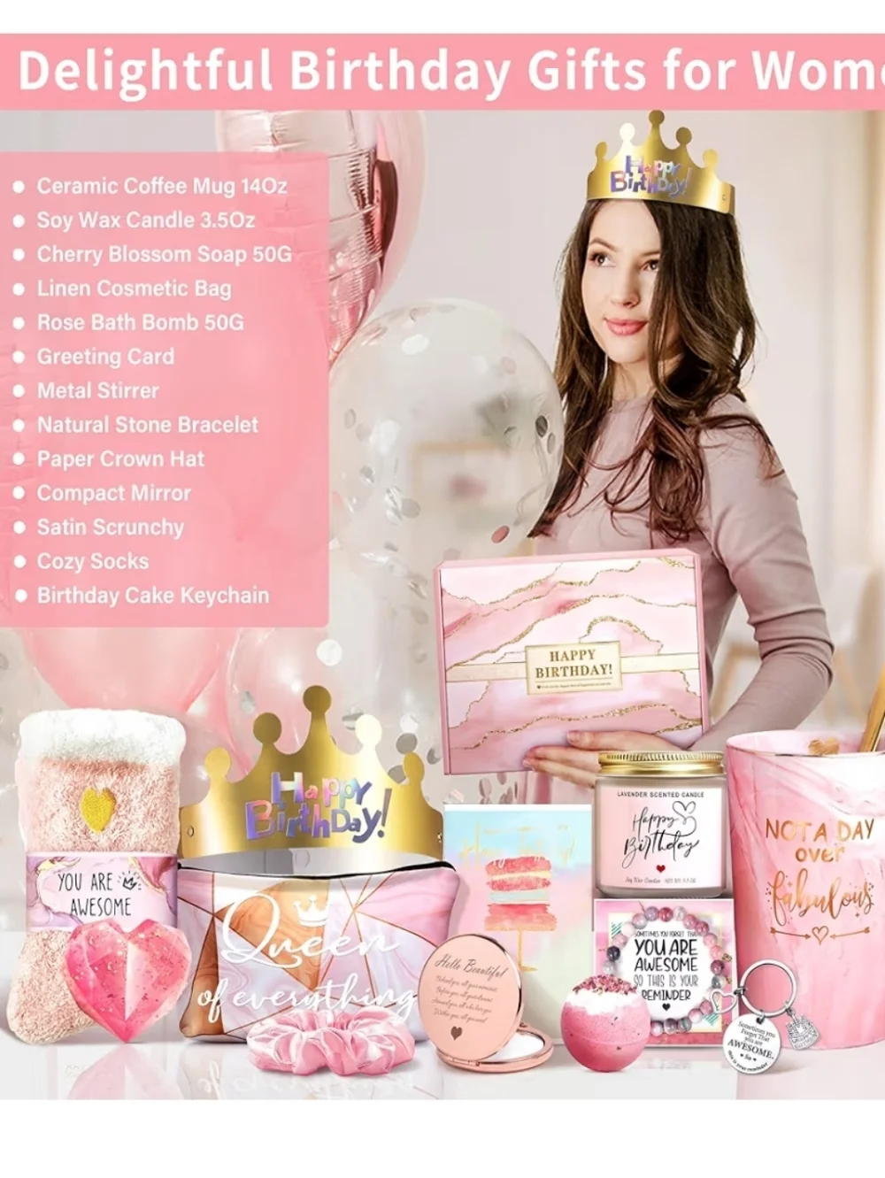 Pink Birthday Gift Set - Happy Birthday Party Supplies‎